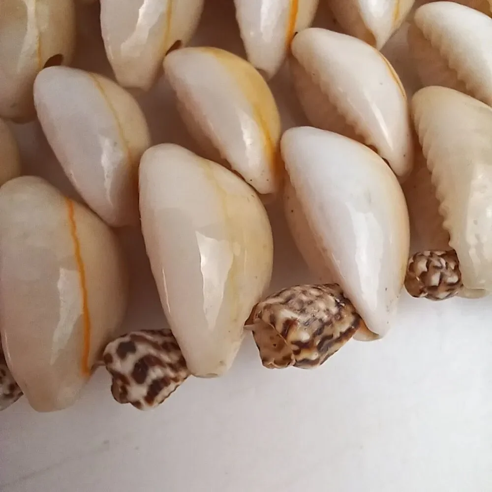 Hexagonal  COWRIE PUKA SEASHELL Placemat Trivet  Handmade Beach Decor 9 X 9